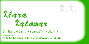 klara kalamar business card